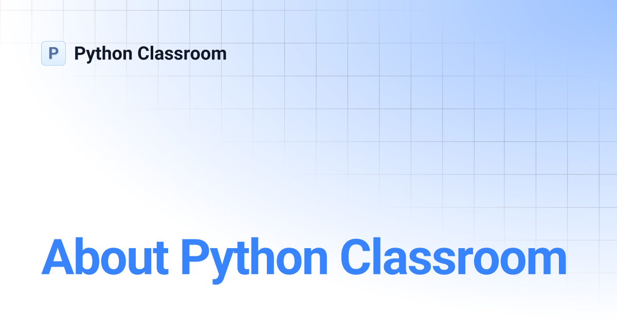 About Python Classroom | Python Classroom